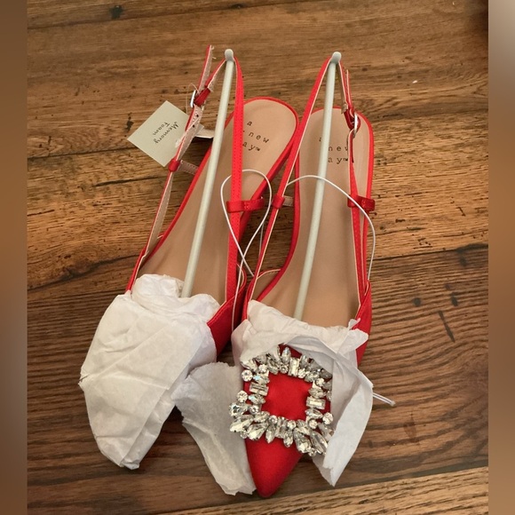 NWT A New Day Women's Annette Satin Slingback Heels with Memory Foam Insole - Picture 2 of 3